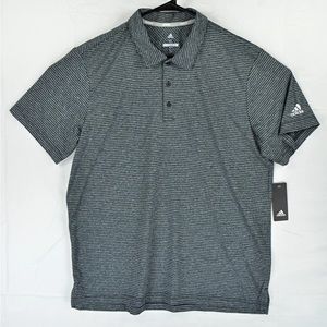 NWT ADIDAS Men's Golf Polo Shirt BLACK FEEDER STRIPE